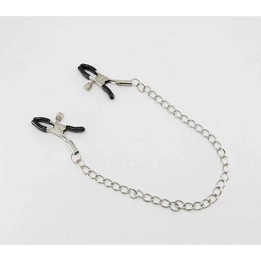 Love In Leather Chain Joined Womens Nipple Clamps - Nipple and Clit Clamps