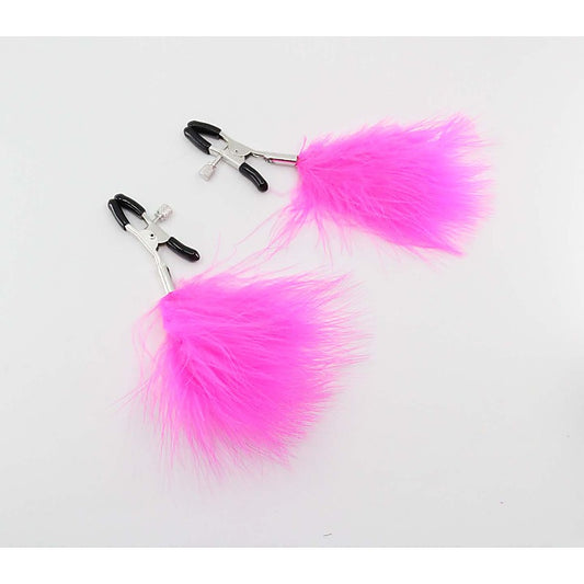 Love In Leather Womens Feather Nipple Clamps - Nipple and Clit Clamps