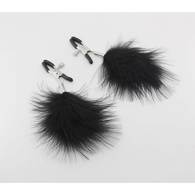 Feather Nipple Clamps by Love In Leather - Nipple and Clit Clamps