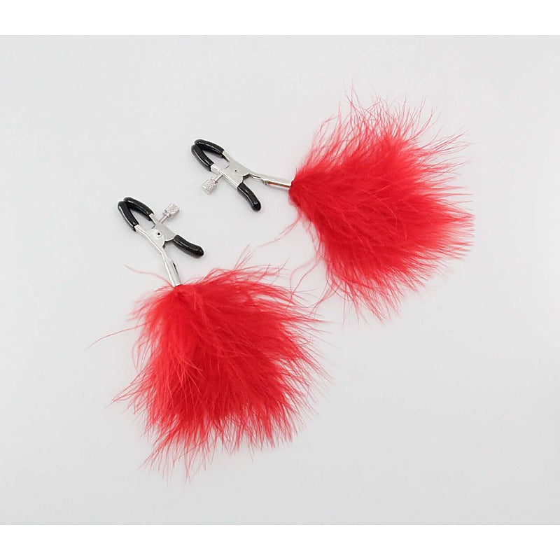 Feather Nipple Clamps by Love In Leather - Nipple and Clit Clamps
