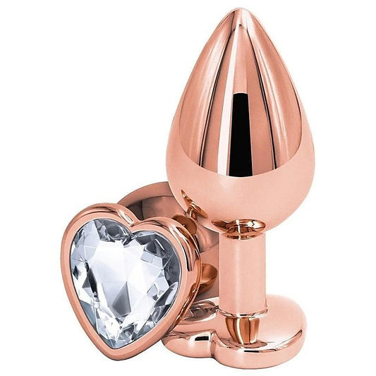 NS Novelties Rear Assets Rose Gold Heart Butt Plug Medium - Butt Plugs