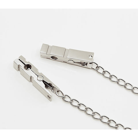 Peg Nipple Clamps With Chain Join by Love In Leather - Nipple and Clit Clamps