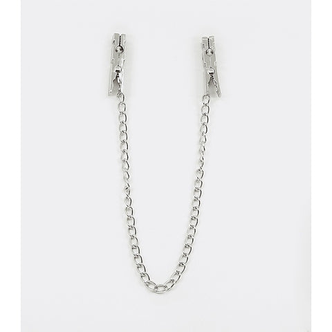 Peg Nipple Clamps With Chain Join by Love In Leather - Nipple and Clit Clamps