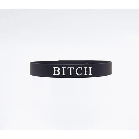 Fetish Play Silicone BITCH Collar by Love In Leather - Collars and Leads