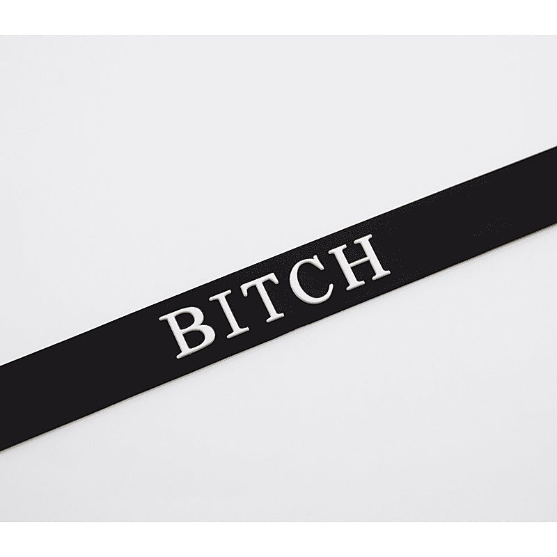 Fetish Play Silicone BITCH Collar by Love In Leather - Collars and Leads