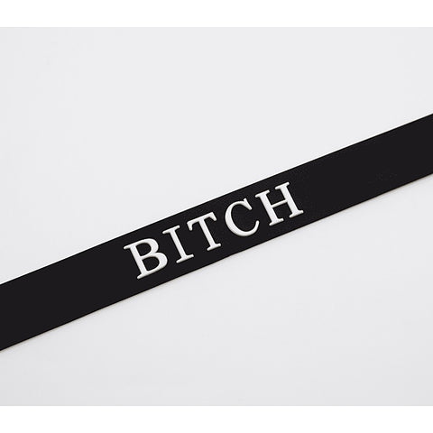 Fetish Play Silicone BITCH Collar by Love In Leather - Collars and Leads