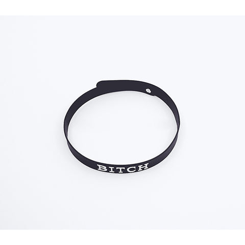 Fetish Play Silicone BITCH Collar by Love In Leather - Collars and Leads