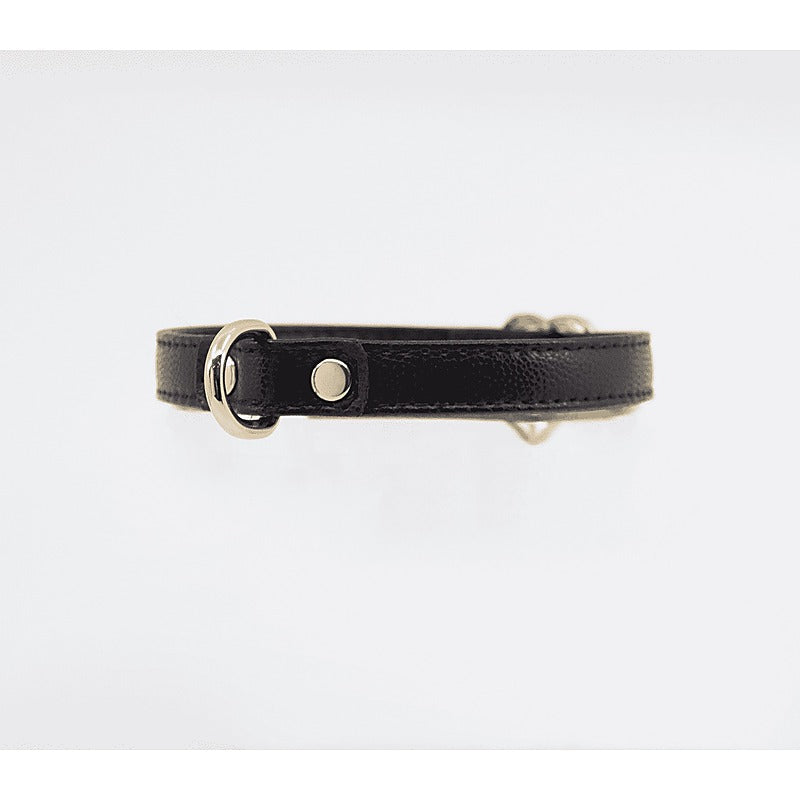 Heart Buckle Bondage Leather Collar by Love In Leather - Collars and Leads