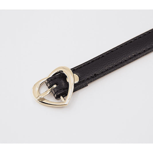 Love In Leather Heart Buckle Bondage Leather Collar - Collars and Leads