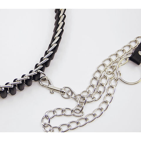 Chain Link Bondage Collar and Lead by Love In Leather - Collars and Leads