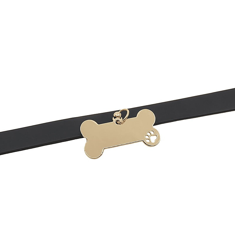 Engravable Bone Bondage Collar by Love In Leather - Collars and Leads