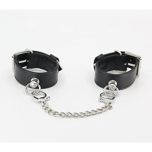 Love In Leather Silver Tip Leather Wrist Cuffs