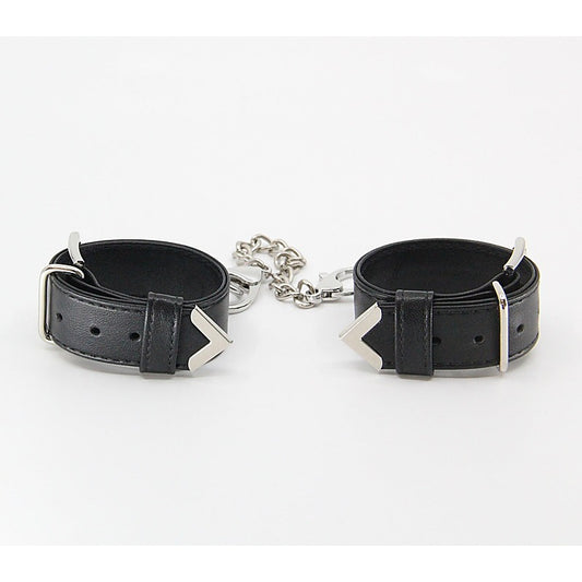 Love In Leather Silver Tip Leather Wrist Cuffs