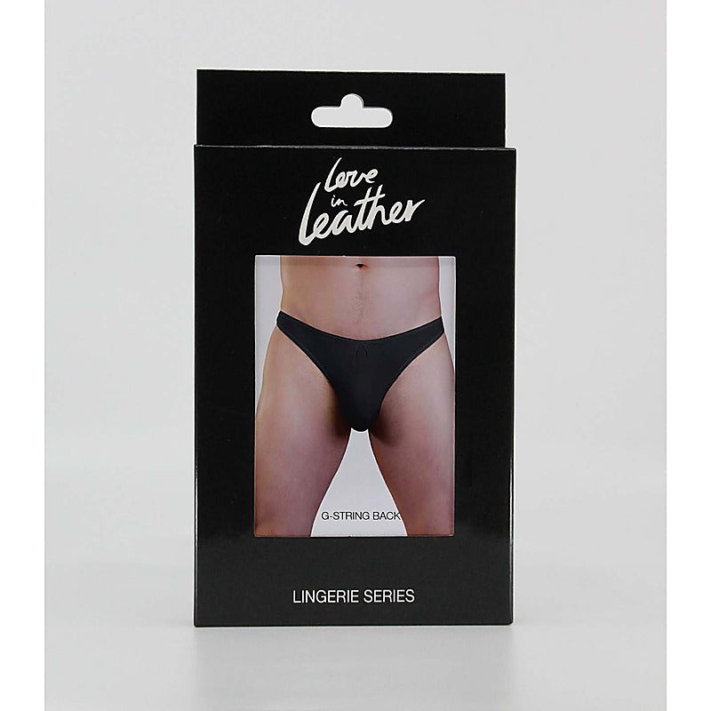Love In Leather Plain Mens Lycra G-String S/M - Jocks and G-Strings