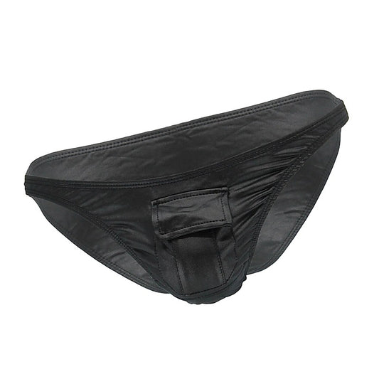 Love In Leather Mens Wet Look Front Pocket Underwear - His Fetish