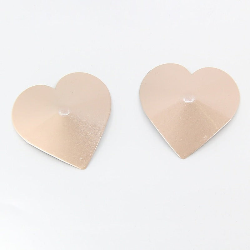 Heart Shape Metal Pasties by Love In Leather - Breast and Nipple Toys