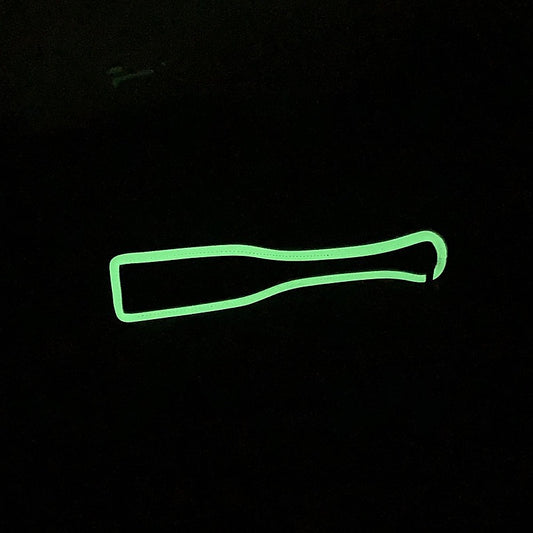 Love In Leather Black & Glow In The Dark BDSM Paddle - Paddles And Slappers