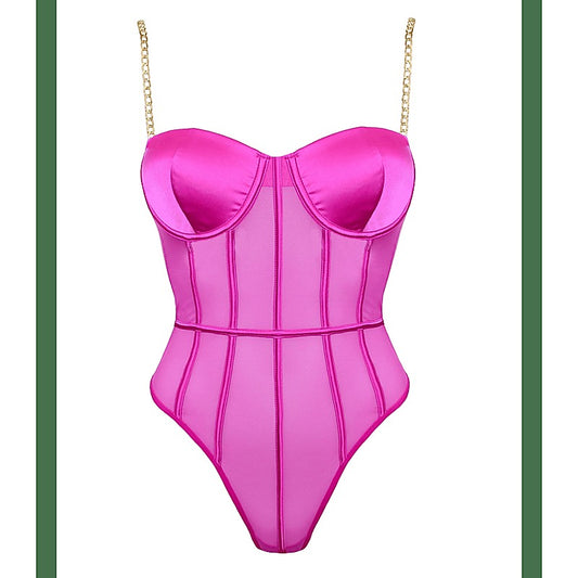 Muse Lingerie Soft Pink Mesh Sexy Womens Bodysuit - Her Fetish