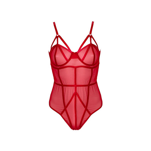 Muse Lingerie BDSM Play Sexy Womens Bodysuit Red - Her Fetish