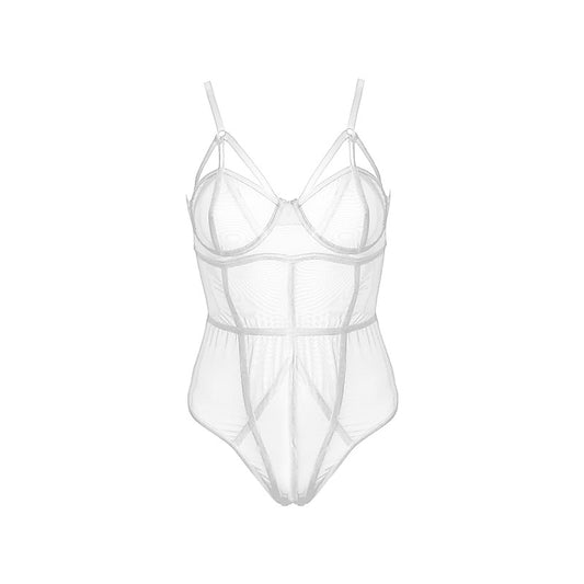 Muse Lingerie BDSM Play Sexy Womens Bodysuit White - Her Fetish