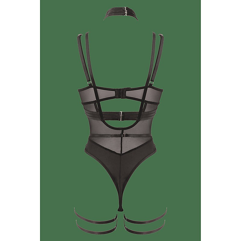 Lingerie 3 Piece Bodysuit With Elastic Brace Top By Muse - Her Fetish