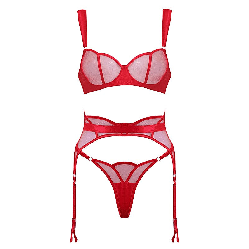 3-Piece Sheer Mesh BDSM Lingerie Set by Muse - Her Fetish