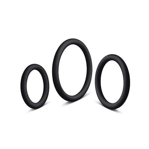 3 Pack Silicone Cock Rings Set by Love In Leather - Cock Ring Sets