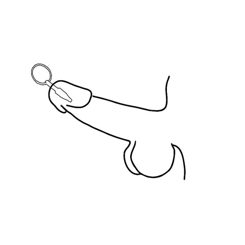 Cum Thru Penis Plug With Ring by Love In Leather - Urethral Sounds