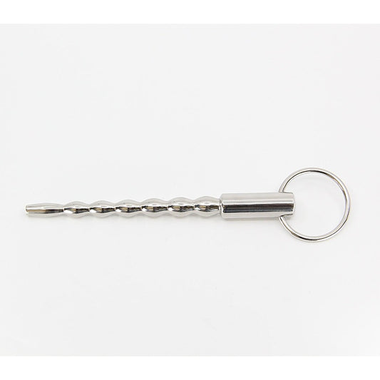 Love In Leather Stepped Ripple Penis Plug With Ring - Urethral Sounds
