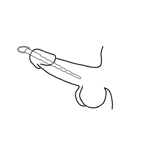 Stepped Ripple Penis Plug With Ring by Love In Leather - Urethral Sounds