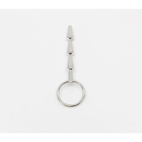 Solid Ridged Penis Plug With Ring by Love In Leather - Urethral Sounds