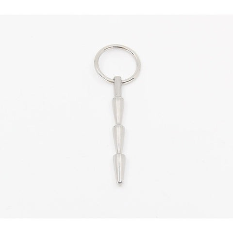 Solid Ridged Penis Plug With Ring by Love In Leather - Urethral Sounds