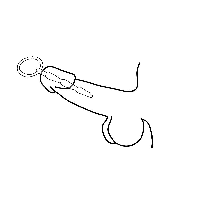 Solid Ridged Penis Plug With Ring by Love In Leather - Urethral Sounds