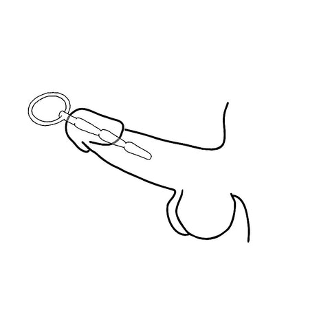 Solid Ridged Penis Plug With Ring by Love In Leather - Urethral Sounds