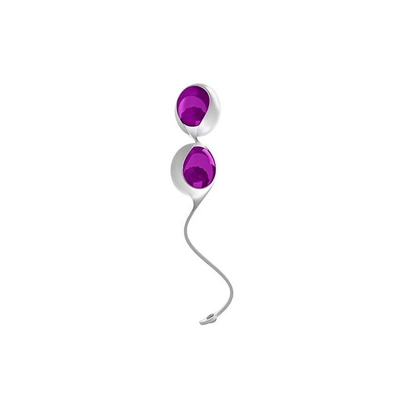 OVO L1 Silicone Kegel Love Balls White/Lilac - Love Eggs and Kegel Exercisers