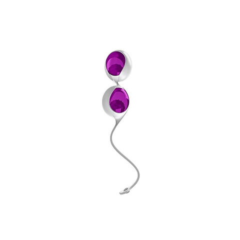 OVO L1 Silicone Kegel Love Balls White/Lilac - Love Eggs and Kegel Exercisers