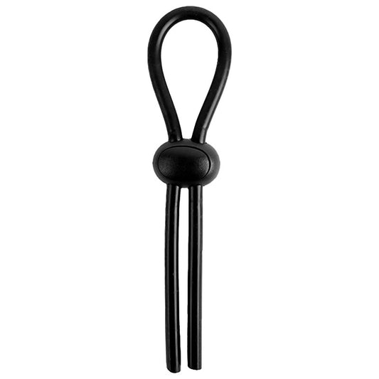 Playful Nero Adjustable Silicone Short Lasso Cock Ring - Stretchy Cock Rings