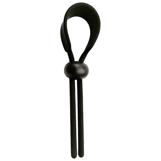 Playful Nero Adjustable Silicone Wide Lasso Cock Ring - Stretchy Cock Rings