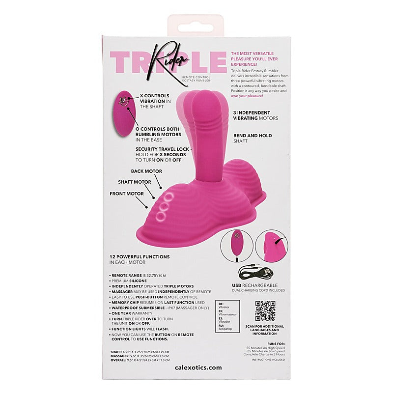 Triple Rider Remote Control Ecstasy Rumbler - Sex Machines