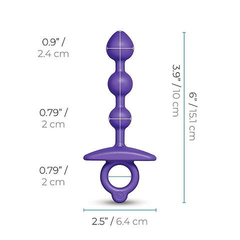 B-Vibe Butties ZIP Silicone Anal Beads - Anal Beads and Balls