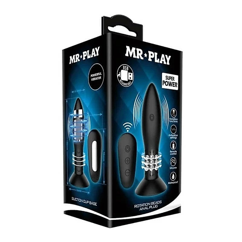 Remote Control Rotation Beads Anal Plug by Baile - Butt Plugs