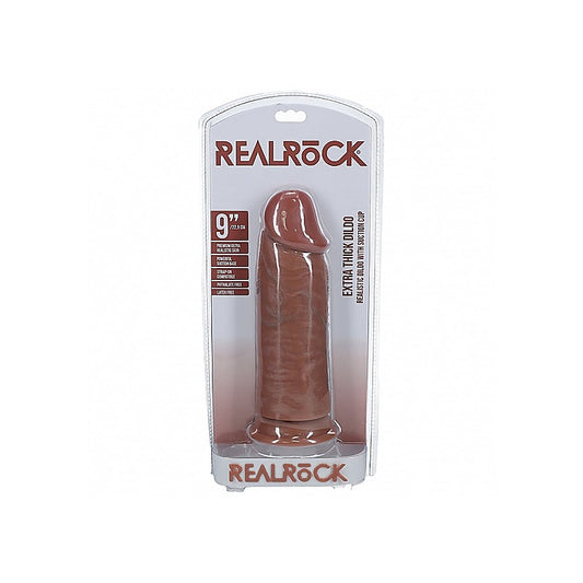 Realrock Ultra Realistic Extra Thick No Ball Dildo Tan - Realistic Dildos