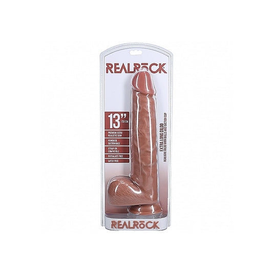 Realrock Ultra Realistic Extra Large Dildo With Balls 33cm - Realistic Dildos
