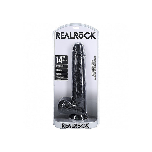 Realrock Extra Large Straight D/ildo with Balls 35.5cm - Realistic Dildos