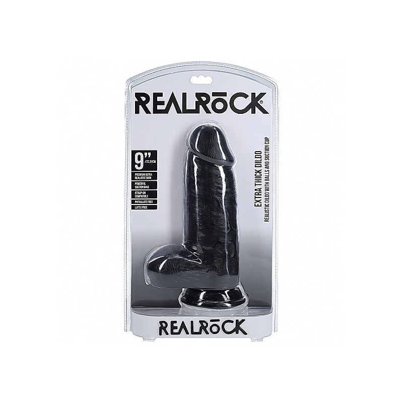 RealRock Extra Thick Realistic Skin Dildo with Balls - Realistic Dildos
