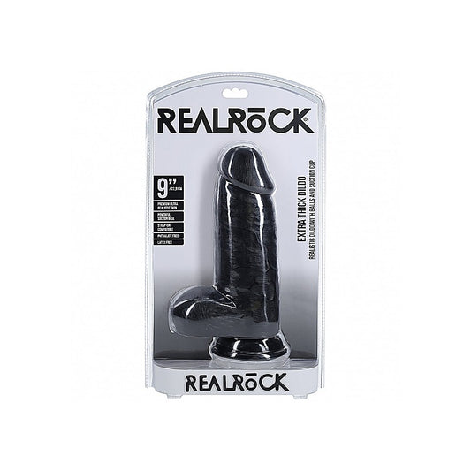 Realrock Extra Thick Realistic Skin Dildo with Balls 23cm - Realistic Dildos