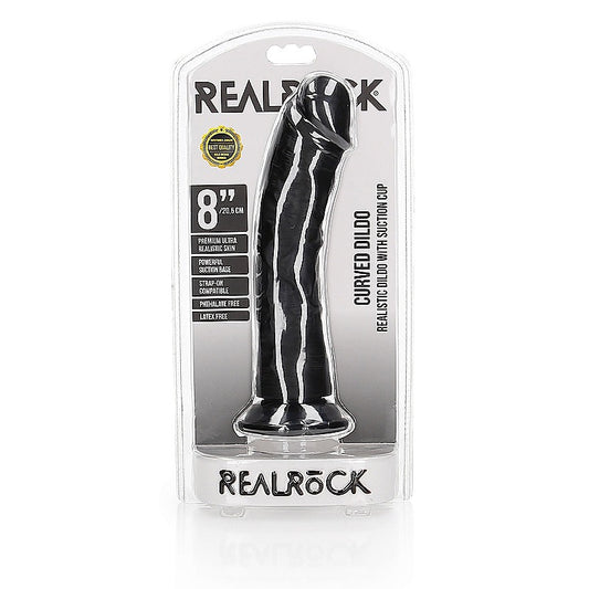 Realrock Curved Suction Cup Realistic Dong 20.5 cm - Realistic Dildos