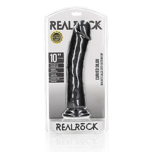 Realrock Curved Realistic Dildo With Suction Cup 25.5cm - Realistic Dildos