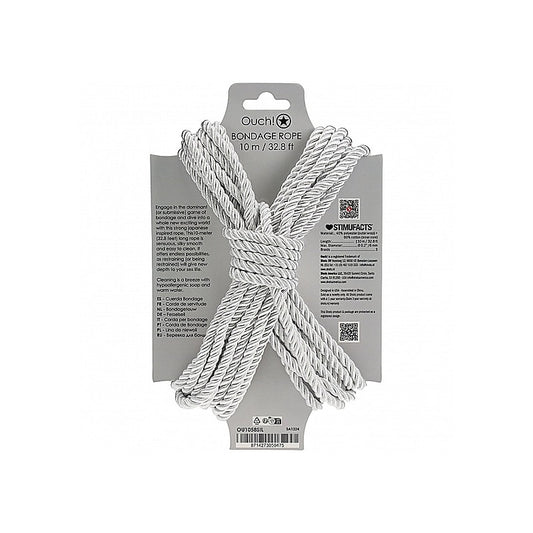 OUCH! Silky Smooth Nylon Bondage Rope 10m - Cuffs And Restraints