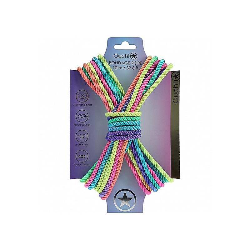 OUCH! Silky Smooth Nylon Bondage Rope 10m by Shots Toys - Cuffs And Restraints